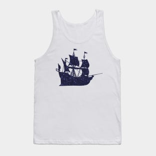 Glitter textured dreamy ship illustration Tank Top